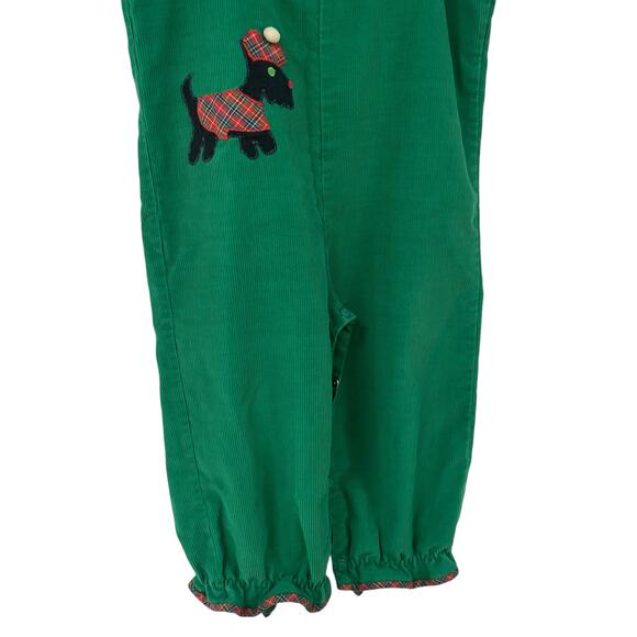 Vintage Betti Terell Scotty Dog Embroidered Corduroy Plaid Jumper 18-24 Months - Picture 2 of 6